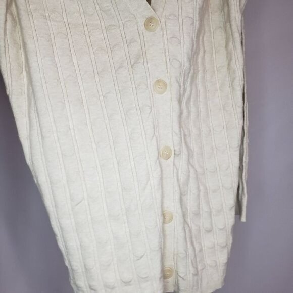 NWT Joseph A Long Sleeve Button Front Boyfriend Cardigan In Oatmeal Heather M - Picture 5 of 10